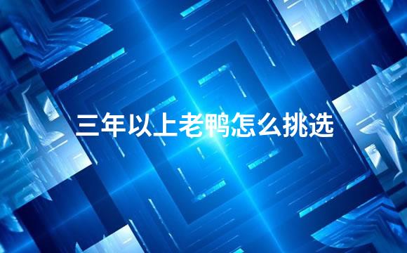 三年以上老鸭怎么挑选