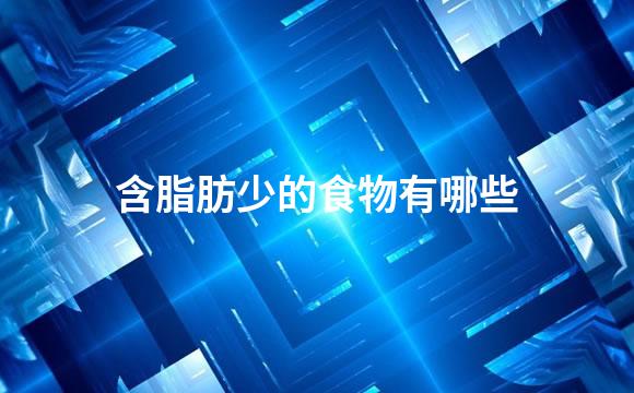 含脂肪少的食物有哪些