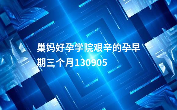 巢妈好孕学院艰辛的孕早期三个月130905