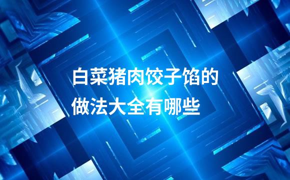 白菜猪肉饺子馅的做法大全有哪些