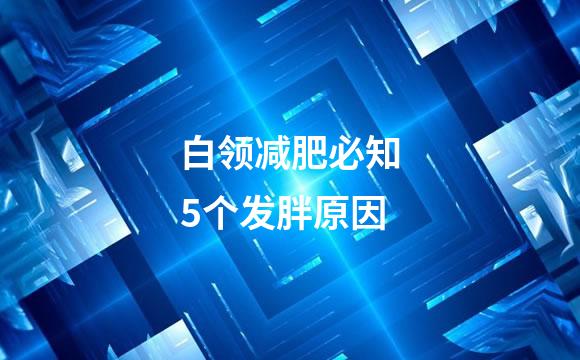 白领减肥必知5个发胖原因