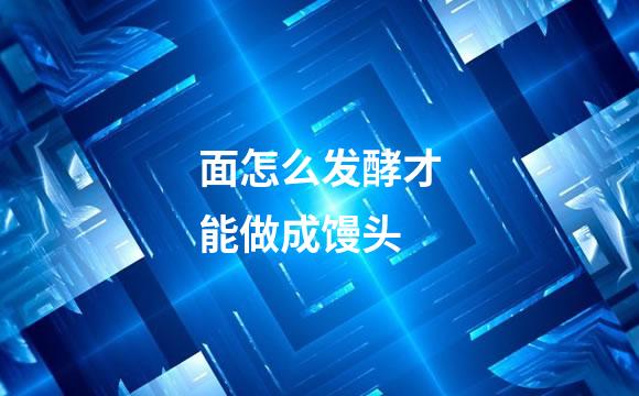 面怎么发酵才能做成馒头