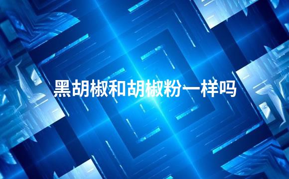 黑胡椒和胡椒粉一样吗