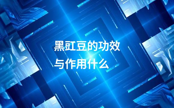 黑豇豆的功效与作用什么